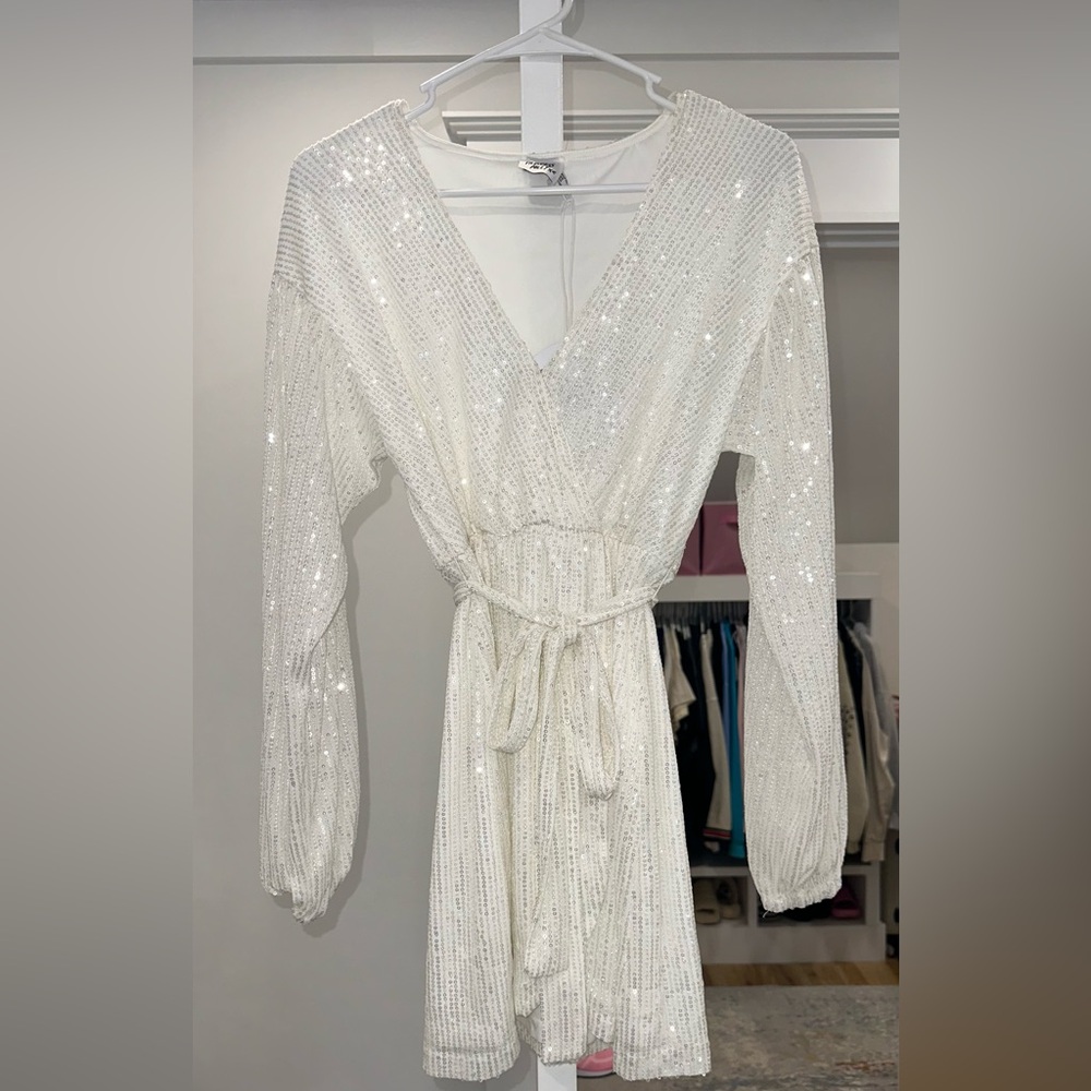 NWT Princess Polly Dancing Queen Mini Dress White US 2 / AU 6 White